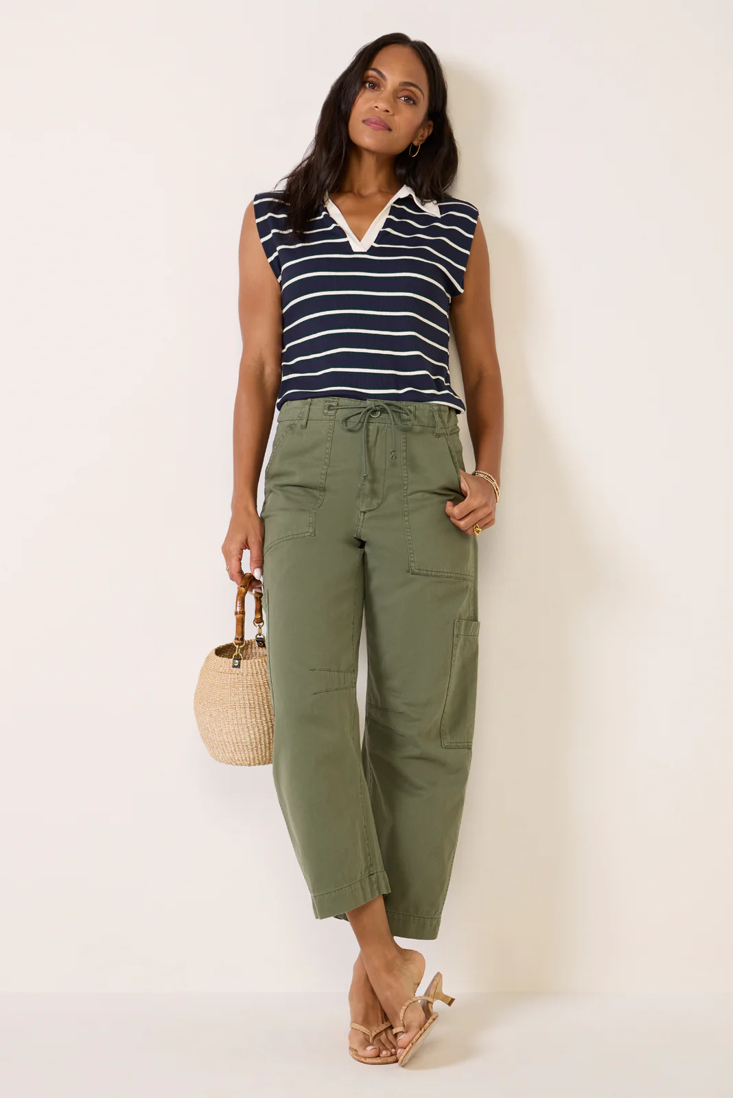 Ester Stripe Polo Top