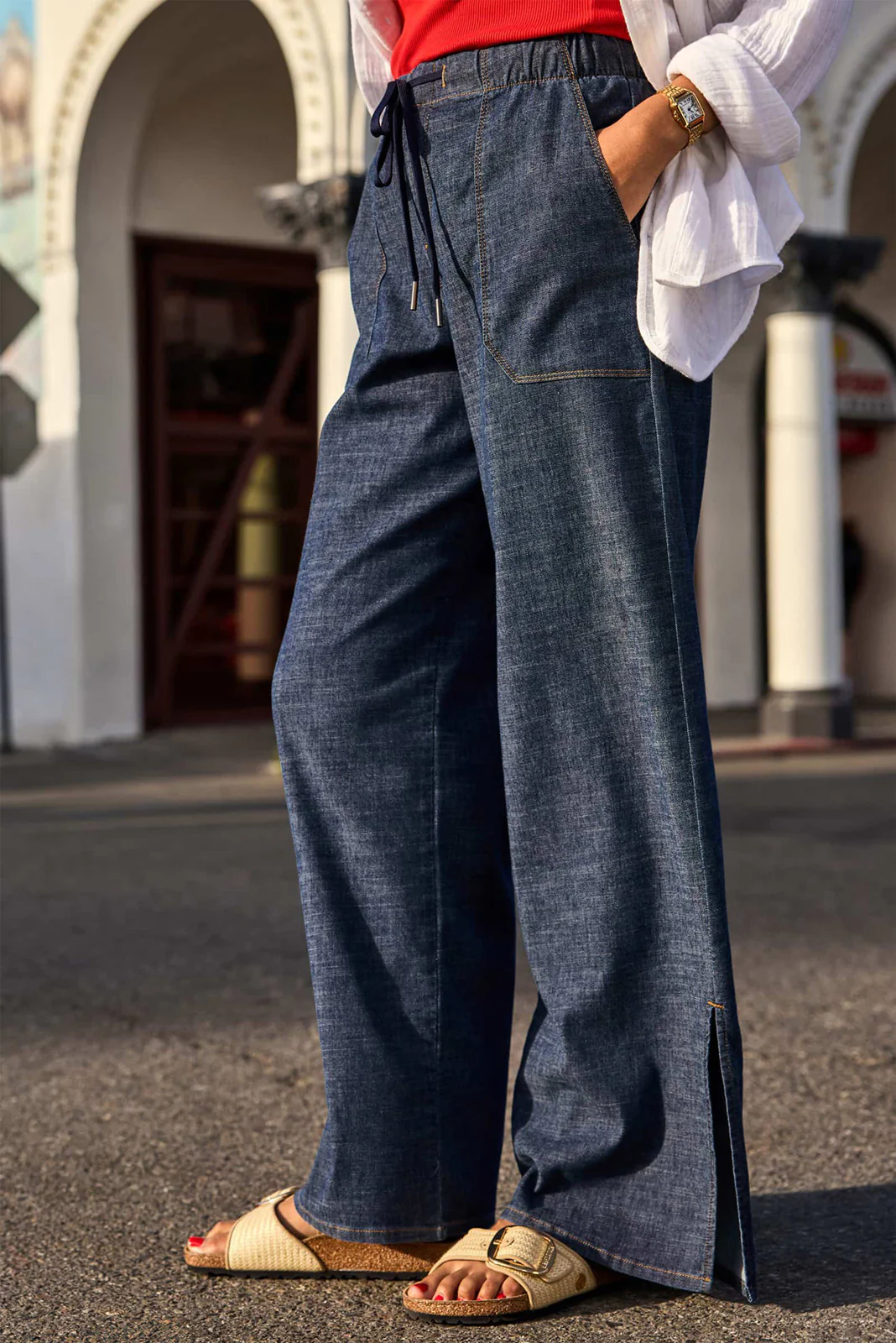 Julia Stretch Linen Lounge Pant - Image 2