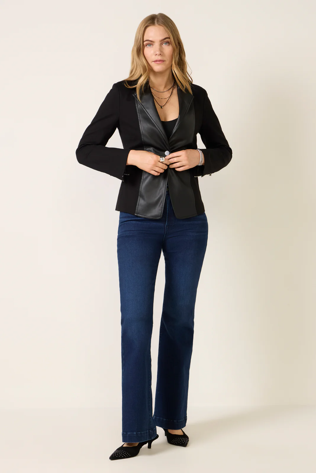 Kaiya Mixed Media Blazer - Image 2