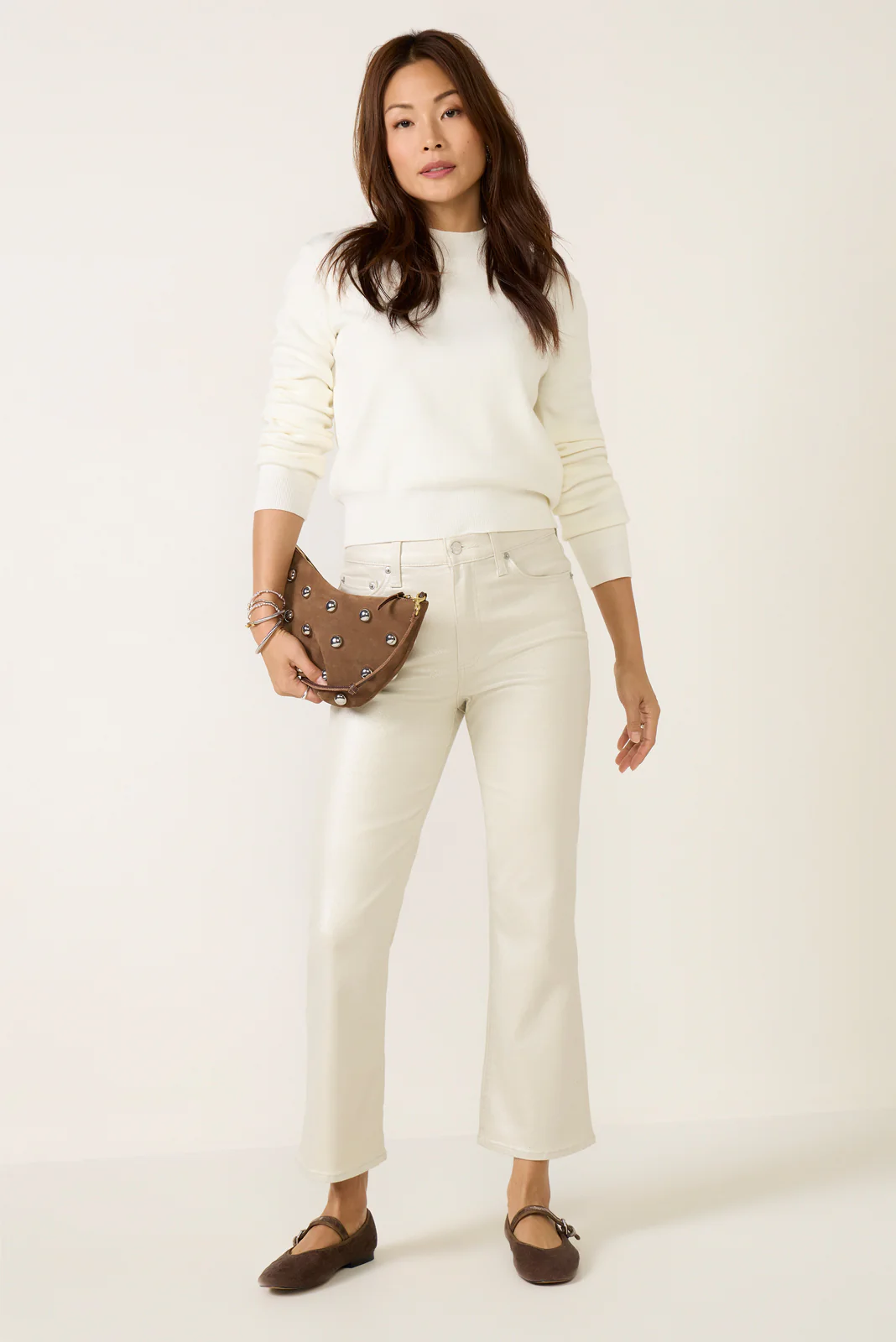 Lennon  Cropped Bootcut Coated Jean