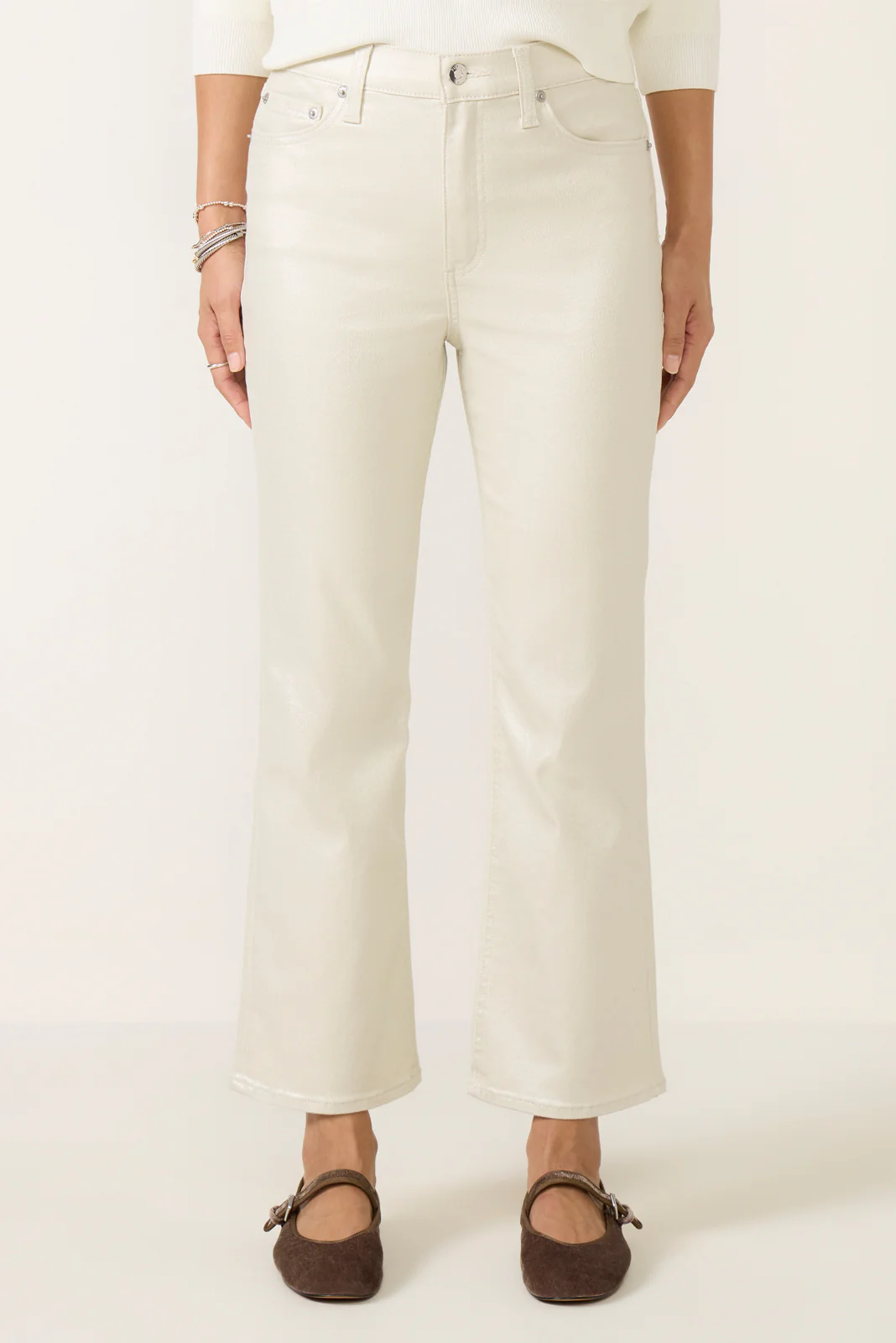 Lennon  Cropped Bootcut Coated Jean - Image 5