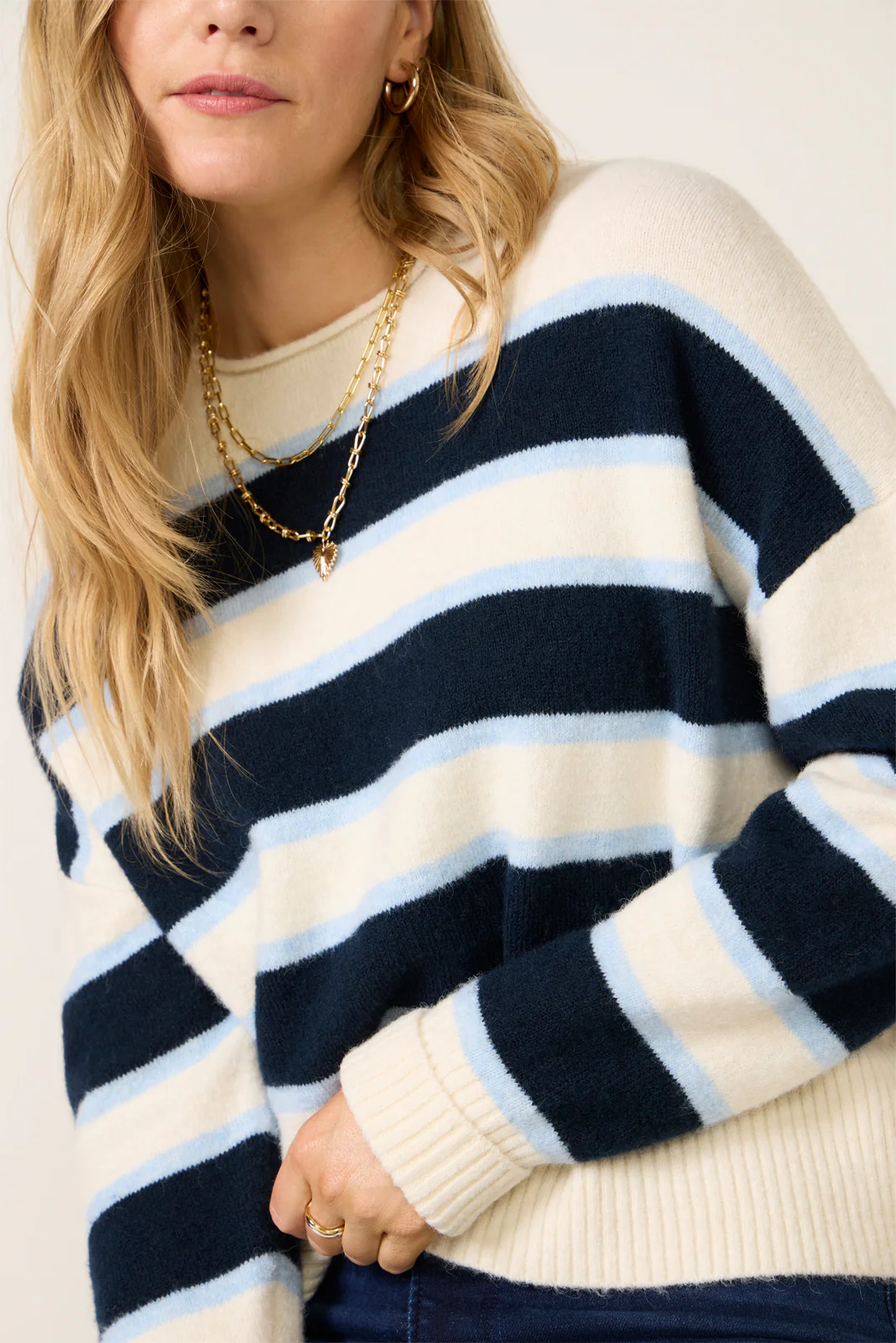 Mona Striped Long Sleeve Pullover - Image 2